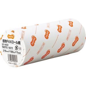 (まとめ) TANOSEE 感熱FAXロール紙 レターサイズ 幅216mm×長さ100m 芯内径1インチ 表発色 1本  【×10セット】