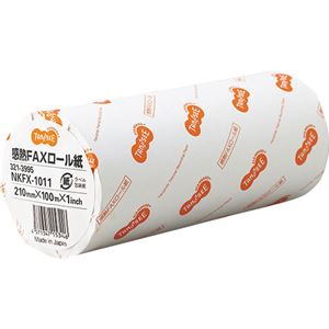 (まとめ) TANOSEE 感熱FAXロール紙 A4 幅210mm×長さ100m 芯内径1インチ 表発色 1本  【×10セット】