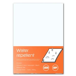 (まとめ) 長門屋商店 撥水紙 ウォーターリペレント A4 特厚口 128g ナ-WR301 1冊(50枚)  【×10セット】