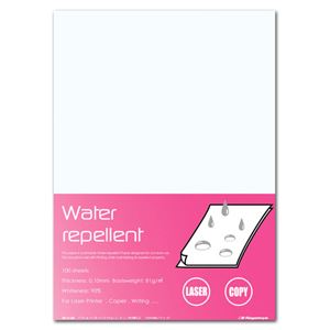 (まとめ) 長門屋商店 撥水紙 ウォーターリペレント A4 中厚口 81g ナ-WR101 1冊(100枚)  【×10セット】