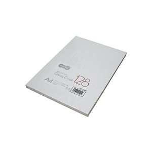 (まとめ) TANOSEE αエコグロスコート128 A4 128g 1冊（100枚）  【×10セット】