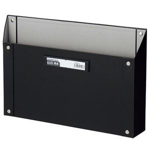 (まとめ) TANOSEE マグネットボックス（貼り表紙） A4サイズ 黒 1個  【×10セット】