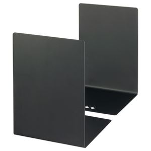 (まとめ) TANOSEE ブックエンド L型 大 ブラック 1組（2枚）  【×10セット】