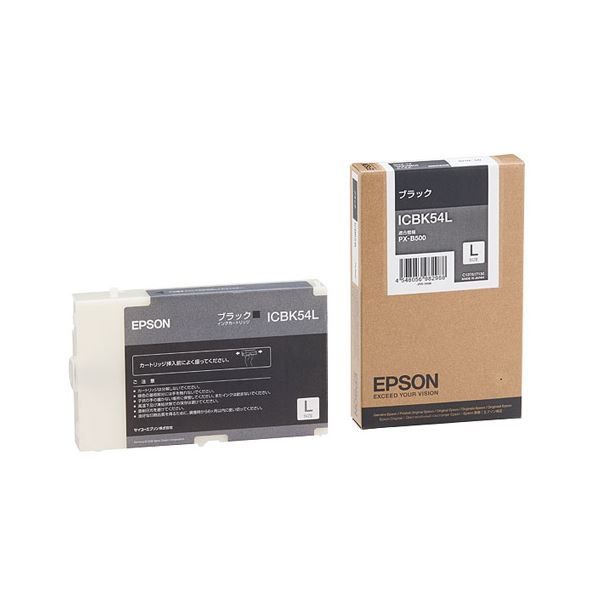 (まとめ) エプソン EPSON インクカートリッジ ブラック Lサイズ ICBK54L 1個  【×10セット】