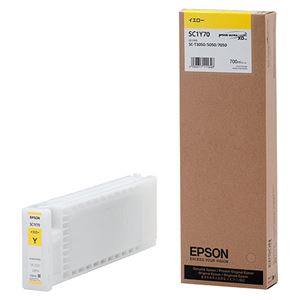 (まとめ) エプソン EPSON インクカートリッジ イエロー 700ml SC1Y70 1個  【×10セット】