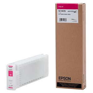 (まとめ) エプソン EPSON インクカートリッジ マゼンタ 700ml SC1M70 1個  【×10セット】