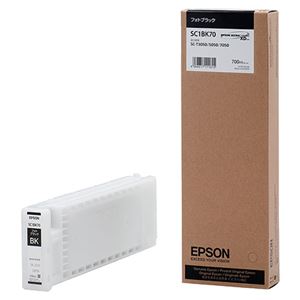 (まとめ) エプソン EPSON インクカートリッジ フォトブラック 700ml SC1BK70 1個  【×10セット】