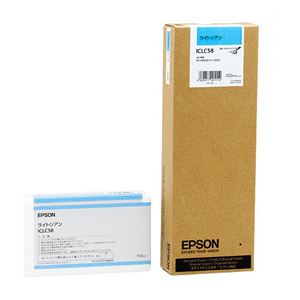 (まとめ) エプソン EPSON PX-P／K3インクカートリッジ ライトシアン 700ml ICLC58 1個  【×10セット】