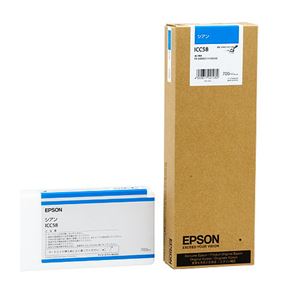 (まとめ) エプソン EPSON PX-P／K3インクカートリッジ シアン 700ml ICC58 1個  【×10セット】