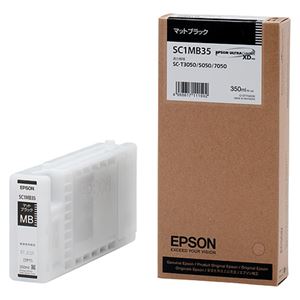 (まとめ) エプソン EPSON インクカートリッジ マットブラック 350ml SC1MB35 1個  【×10セット】