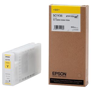 (まとめ) エプソン EPSON インクカートリッジ イエロー 350ml SC1Y35 1個  【×10セット】