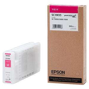 (まとめ) エプソン EPSON インクカートリッジ マゼンタ 350ml SC1M35 1個  【×10セット】