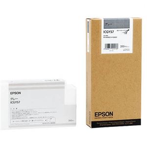 (まとめ) エプソン EPSON PX-P／K3インクカートリッジ グレー 350ml ICGY57 1個  【×10セット】