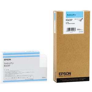 (まとめ) エプソン EPSON PX-P／K3インクカートリッジ ライトシアン 350ml ICLC57 1個  【×10セット】