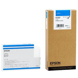 (まとめ) エプソン EPSON PX-P／K3インクカートリッジ シアン 350ml ICC57 1個  【×10セット】