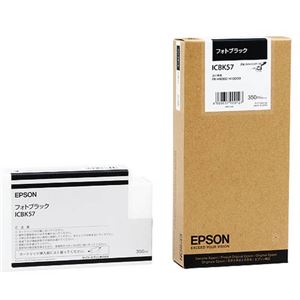 (まとめ) エプソン EPSON PX-P／K3インクカートリッジ フォトブラック 350ml ICBK57 1個  【×10セット】