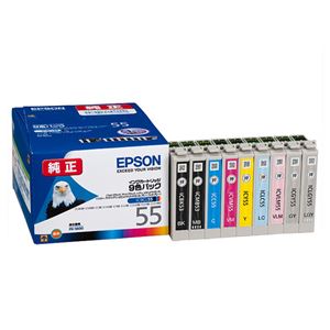 (まとめ) エプソン EPSON インクカートリッジ 9色パック IC9CL55 1箱（9個：各色1個）  【×10セット】