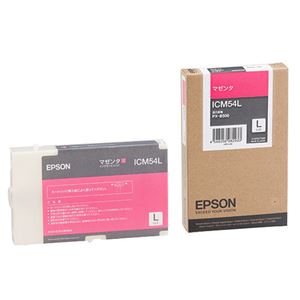 (まとめ) エプソン EPSON インクカートリッジ マゼンタ Lサイズ ICM54L 1個  【×10セット】