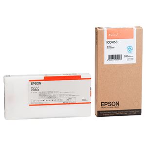 (まとめ) エプソン EPSON インクカートリッジ オレンジ 200ml ICOR63 1個  【×10セット】