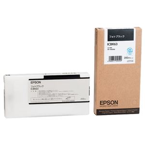 (まとめ) エプソン EPSON インクカートリッジ フォトブラック 200ml ICBK63 1個  【×10セット】