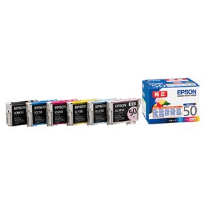 (まとめ) エプソン EPSON インクカートリッジ 6色パック IC6CL50 1箱（6個：各色1個）  【×10セット】