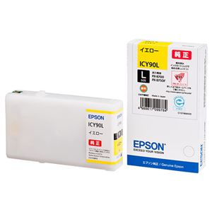 (まとめ) エプソン EPSON インクカートリッジ イエロー Lサイズ ICY90L 1個  【×10セット】