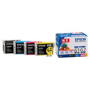 (まとめ) エプソン EPSON インクカートリッジ 4色パック IC4CL6162 1箱（4個：各色1個）  【×10セット】