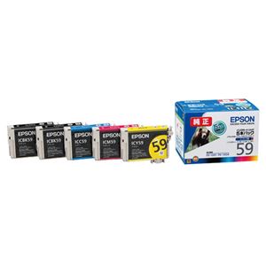 (まとめ) エプソン EPSON インクカートリッジ 4色 5本パック IC5CL59 1箱  【×10セット】