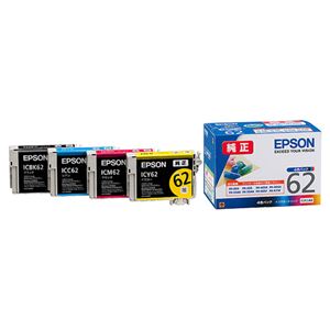 (まとめ) エプソン EPSON インクカートリッジ 4色パック IC4CL62 1箱（4個：各色1個）  【×10セット】