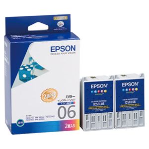 (まとめ) エプソン EPSON インクカートリッジ カラー（5色一体型） IC5CL06W 1箱（2個）  【×10セット】