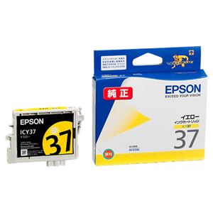 (まとめ) エプソン EPSON インクカートリッジ イエロー ICY37 1個  【×10セット】