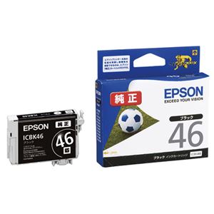 (まとめ) エプソン EPSON インクカートリッジ ブラック ICBK46 1個  【×10セット】