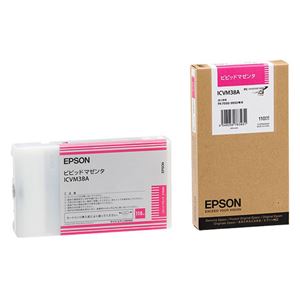 (まとめ) エプソン EPSON PX-P／K3インクカートリッジ ビビッドマゼンタ 110ml ICVM38A 1個  【×10セット】