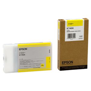 (まとめ) エプソン EPSON PX-Pインクカートリッジ イエロー 110ml ICY40A 1個  【×10セット】