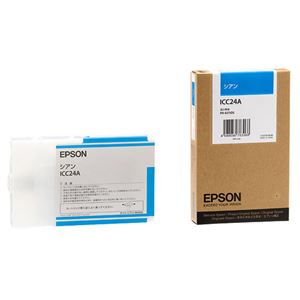 (まとめ) エプソン EPSON PX-P／K3インクカートリッジ シアン 110ml ICC24A 1個  【×10セット】