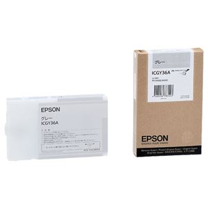 (まとめ) エプソン EPSON PX-P／K3インクカートリッジ グレー 110ml ICGY36A 1個  【×10セット】