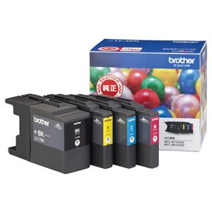 (まとめ) ブラザー BROTHER インクカートリッジ お徳用 4色 大容量 LC17-4PK 1箱（4個：各色1個）  【×10セット】