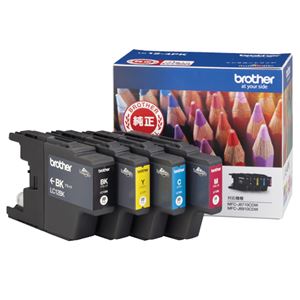 (まとめ) ブラザー BROTHER インクカートリッジ お徳用 4色 LC12-4PK 1箱（4個：各色1個）  【×10セット】