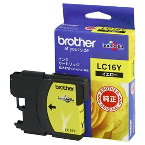 (まとめ) ブラザー BROTHER インクカートリッジ イエロー 大容量 LC16Y 1個  【×10セット】