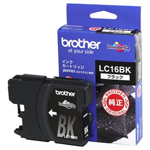 (まとめ) ブラザー BROTHER インクカートリッジ 黒 大容量 LC16BK 1個  【×10セット】