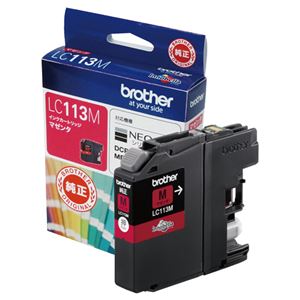 (まとめ) ブラザー BROTHER インクカートリッジ マゼンタ LC113M 1個  【×10セット】