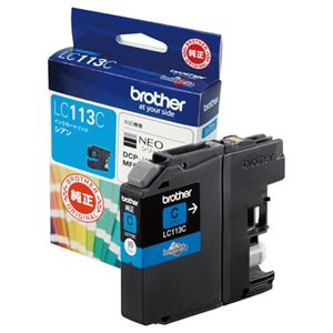 (まとめ) ブラザー BROTHER インクカートリッジ シアン LC113C 1個  【×10セット】