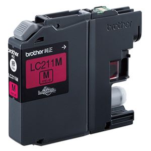 (まとめ) ブラザー BROTHER インクカートリッジ マゼンタ LC211M 1個  【×10セット】