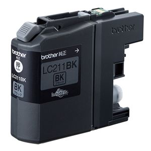 (まとめ) ブラザー BROTHER インクカートリッジ 黒 LC211BK 1個  【×10セット】