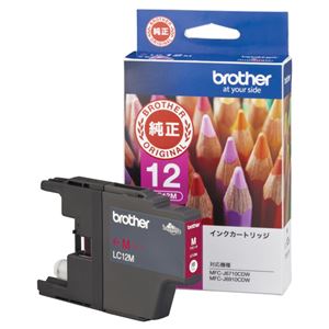(まとめ) ブラザー BROTHER インクカートリッジ マゼンタ LC12M 1個  【×10セット】