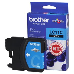 (まとめ) ブラザー BROTHER インクカートリッジ シアン LC11C 1個  【×10セット】