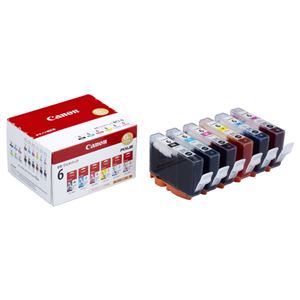 (まとめ) キヤノン Canon インクタンク BCI-6／6MP 6色マルチパック 1777B002 1箱（6個：各色1個）  【×10セット】