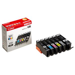 (まとめ) キヤノン Canon インクタンク BCI-351+350／6MP 6色マルチパック 標準 6552B004 1箱（6個：各色1個）  【×10セット】