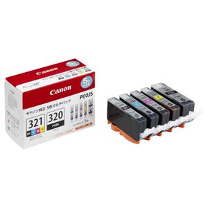 (まとめ) キヤノン Canon インクタンク BCI-321+320／5MP マルチパック 3333B001 1箱（5個：各色1個）  【×10セット】