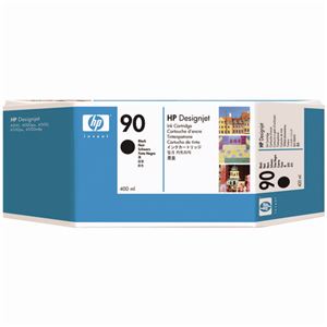 (まとめ) HP90 インクカートリッジ 黒 400ml 顔料系 C5058A 1個  【×10セット】